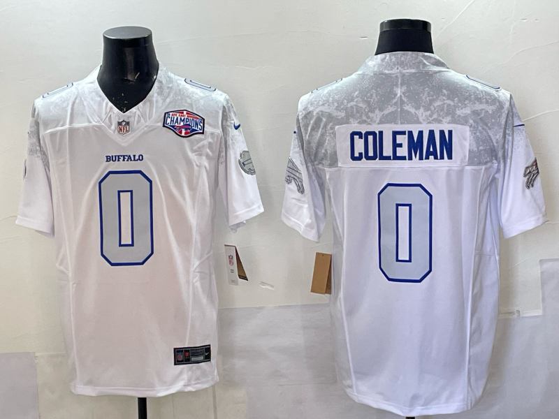 Men Buffalo Bills #0 Coleman Nike White 2025 Rivalries Collection Limited NFL Jersey 006